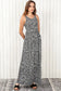 Gray leopard print pocketed sleeveless maxi dress - dresses