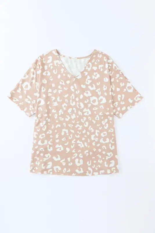 Gray leopard spots print loose t shirt - t-shirts