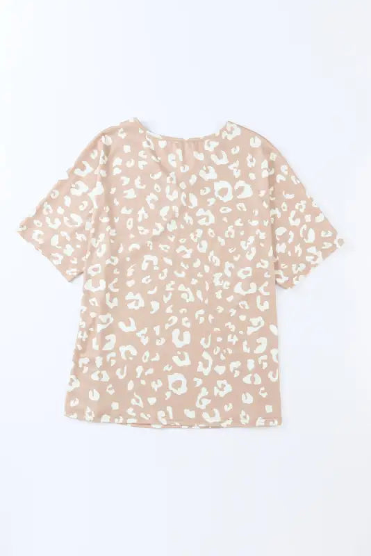 Gray leopard spots print loose t shirt - t-shirts