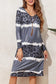 Gray leopard tie dye long sleeve shift dress - dresses