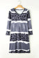 Gray leopard tie dye long sleeve shift dress - dresses