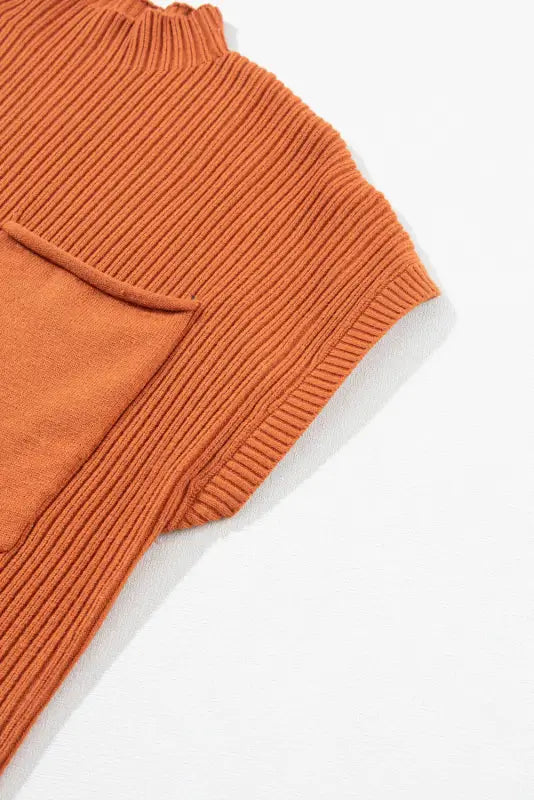 Patch pocket ribbed short sleeve sweater by fashionfitz