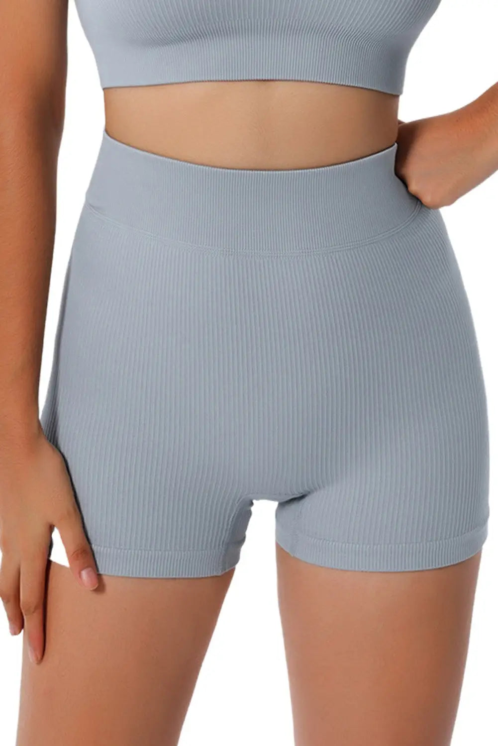 Gray peach hip fitness yoga shorts - activewear