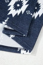 Gray Plus Size Aztec Print Exposed Seam Top - Fashionfitz