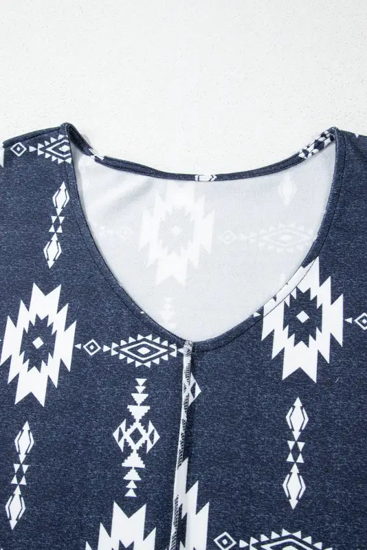 Gray plus size aztec print exposed seam top - sweaters &