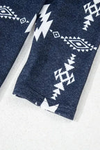 Gray Plus Size Aztec Print Exposed Seam Top - Fashionfitz