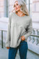 Gray pocketed oversized drop sleeve top - long tops