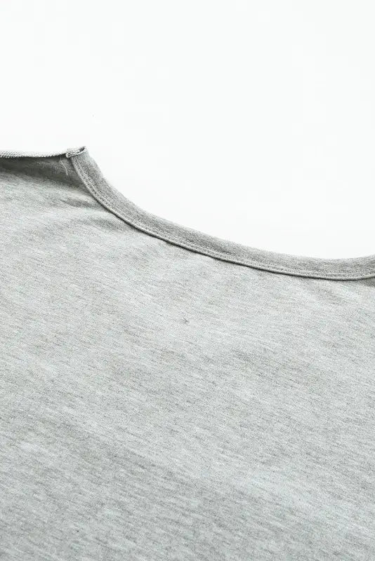 Gray pocketed oversized drop sleeve top - long tops