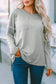 Gray pocketed oversized drop sleeve top - long tops