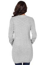Gray Pockets Buttons Cardigan - Fashionfitz