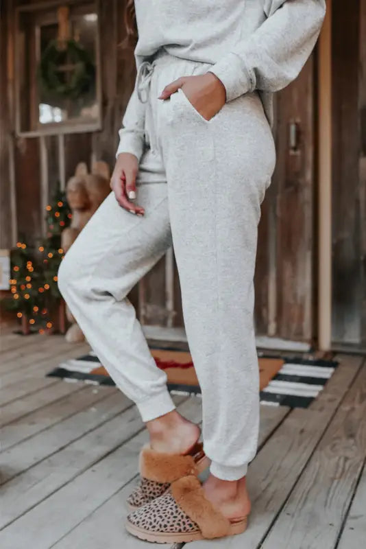 Gray pullover and jogger pants set - loungewear