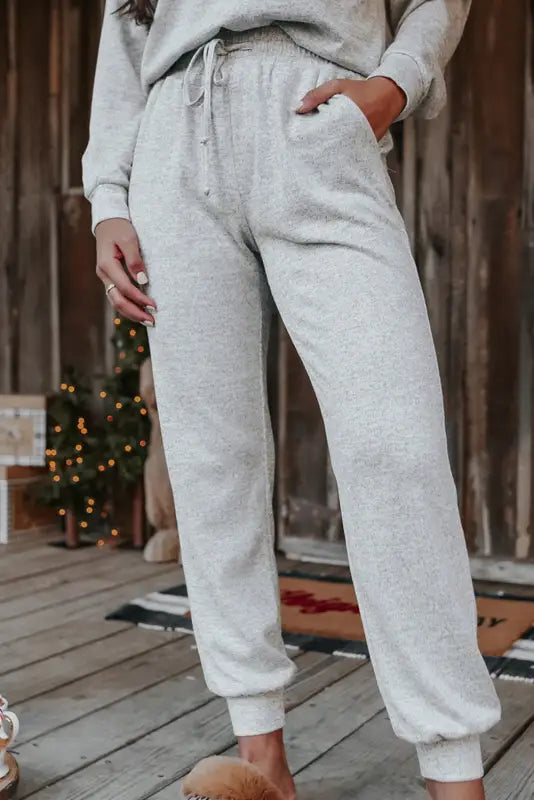 Gray pullover and jogger pants set - loungewear