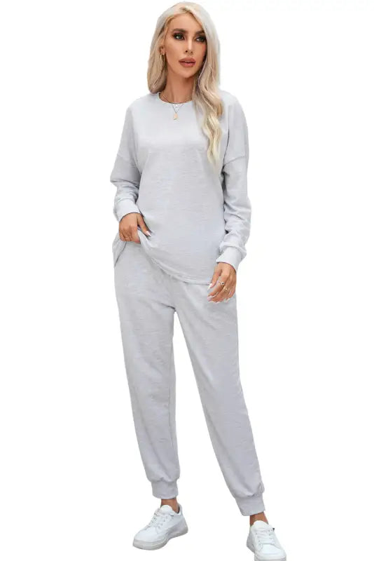 Gray pullover and jogger pants set - loungewear