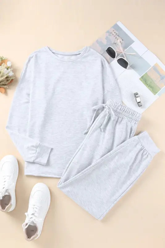 Gray pullover and jogger pants set - loungewear