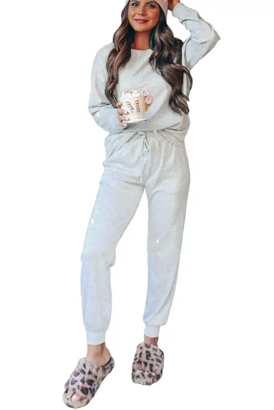 Gray pullover and jogger pants set - loungewear