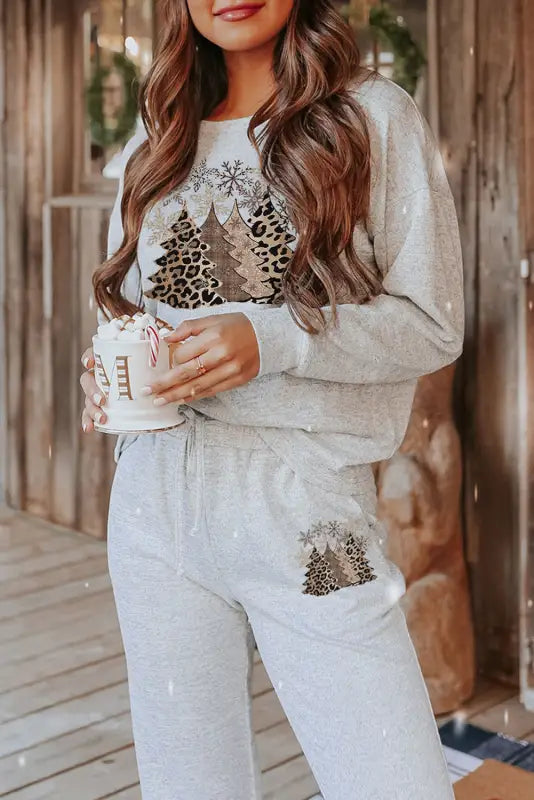 Gray pullover and jogger pants set - loungewear