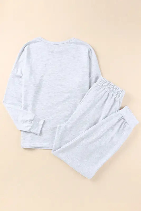 Gray pullover and jogger pants set - loungewear