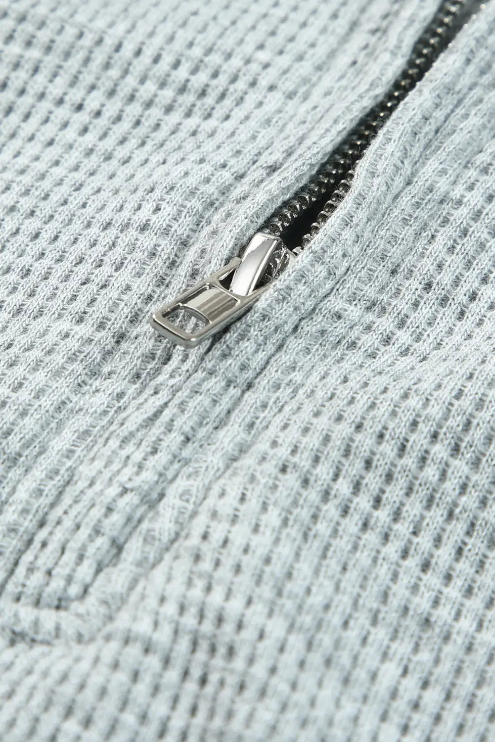 Gray ribbed zipper sweatshirt and high waist shorts set - loungewear