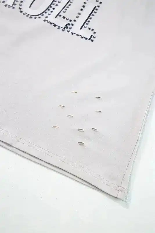 Gray Rock & Roll Graphic Distressed Vintage Tee - Fashionfitz