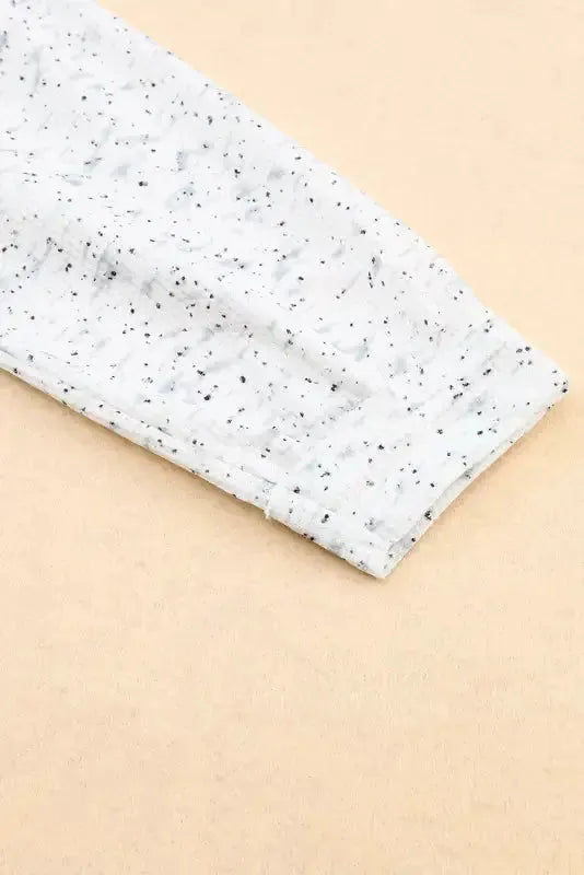 Gray Slouchy Heather Rib Knit Long Sleeve Henley Top - Fashionfitz