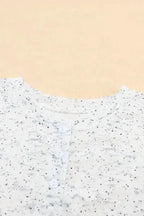 Gray Slouchy Heather Rib Knit Long Sleeve Henley Top - Fashionfitz