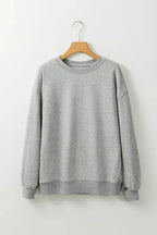 Gray Solid Classic Crewneck Pullover Sweatshirt - Fashionfitz