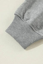 Gray Solid Classic Crewneck Pullover Sweatshirt - Fashionfitz