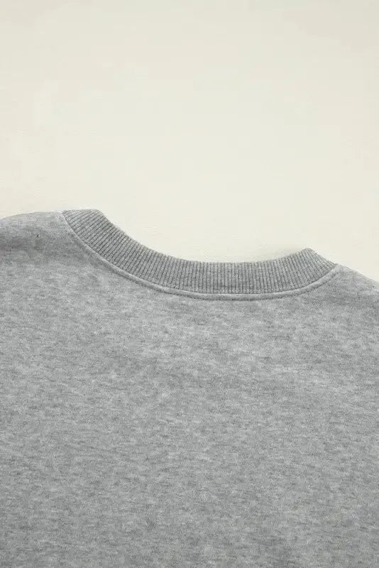 Gray Solid Classic Crewneck Pullover Sweatshirt - Fashionfitz