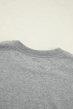 Gray Solid Classic Crewneck Pullover Sweatshirt - Fashionfitz