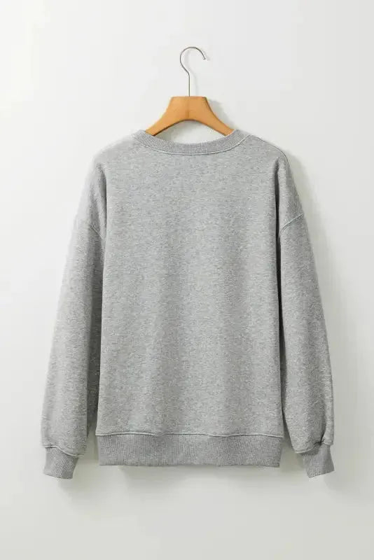 Gray Solid Classic Crewneck Pullover Sweatshirt - Fashionfitz