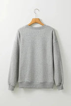 Gray Solid Classic Crewneck Pullover Sweatshirt - Fashionfitz