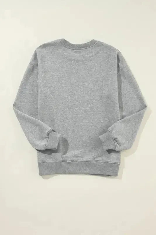 Gray Solid Classic Crewneck Pullover Sweatshirt - Fashionfitz
