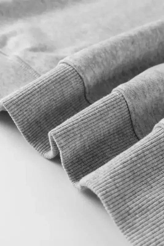 Gray Solid Classic Crewneck Pullover Sweatshirt - Fashionfitz