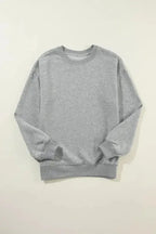 Gray Solid Classic Crewneck Pullover Sweatshirt - Fashionfitz