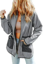 Gray Stitching Quilted Drawstring Jacket - Fashionfitz