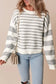 Cozy gray stripe crewneck sweater | casual & comfortable