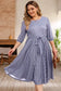 Gray striped tie waist plus size dress