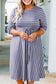 Gray striped tie waist plus size dress