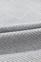 Gray Textured Kangaroo Pocket Drawstring Hooded Mini Dress - Fashionfitz