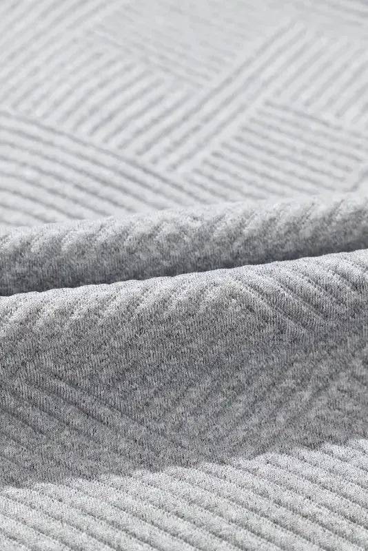 Gray Textured Kangaroo Pocket Drawstring Hooded Mini Dress - Fashionfitz