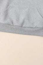 Gray Textured Kangaroo Pocket Drawstring Hooded Mini Dress - Fashionfitz