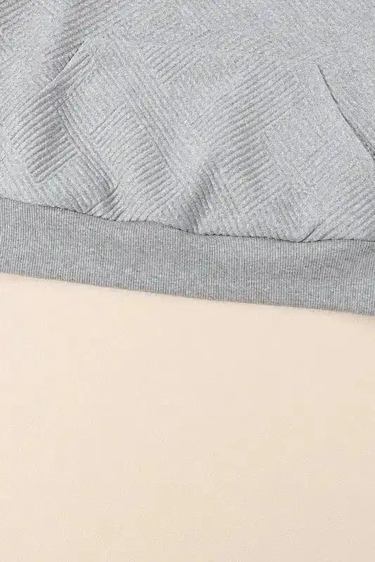 Gray Textured Kangaroo Pocket Drawstring Hooded Mini Dress - Fashionfitz