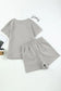 Gray textured shorts set - two piece sets