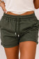 Gray tie waist side pockets cuffed lounge shorts