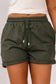 Gray tie waist side pockets cuffed lounge shorts