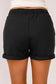 Gray tie waist side pockets cuffed lounge shorts