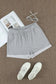 Gray tie waist side pockets cuffed lounge shorts