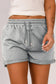 Gray tie waist side pockets cuffed lounge shorts