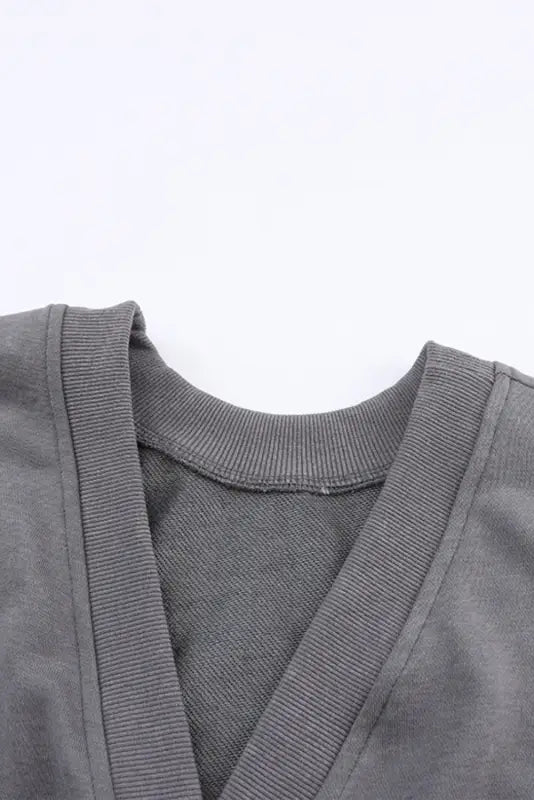 Gray twist-back oversized sweatshirt - sweatshirts & hoodies