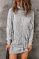 Gray twist fringe casual high neck sweater dress - dresses